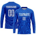 Custom-name adult long-sleeve football kits – latest breathable polyester design, personalized men’s jerseys
