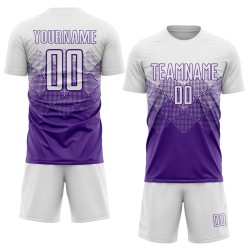 Sublimation Uniform Custom Soccer Jersey White Purple Sublimation Uniform Custom Soccer Jersey White Purple