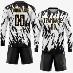 Jersey Black-Old Uniform Gold Custom Sublimation White Soccer