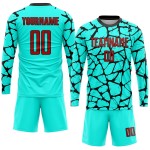 Uniform Soccer Sublimation Red-Black Jersey Custom Aqua