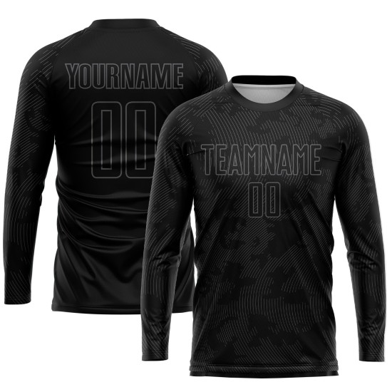 Gray Jersey Black Uniform Soccer Sublimation Custom