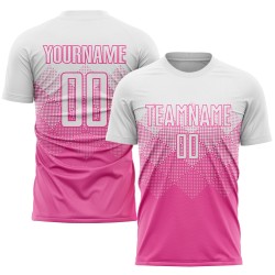 White Jersey Uniform Soccer Custom Sublimation Pink