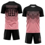 Medium Soccer Pink Custom Sublimation Black Uniform Jersey