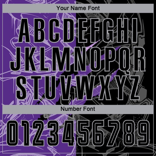 Pattern Uniform Custom Purple-Gray Sublimation Graffiti Jersey Black Scratch Soccer