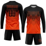 Shape Orange Gradient Black Uniform Soccer Square Sublimation Jersey Custom