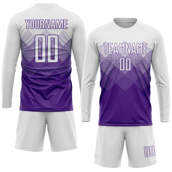 Sublimation Uniform Custom Soccer Jersey White Purple