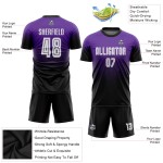 Purple White-Black Soccer Fade Uniform Jersey Custom Fashion Sublimation