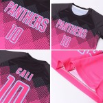 Gradient Custom Shape Jersey Soccer Square Pink Blue Sublimation Black-LIght Uniform