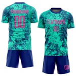 Pink-Royal Teal Custom Uniform Sublimation Jersey Soccer