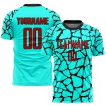 Uniform Soccer Sublimation Red-Black Jersey Custom Aqua