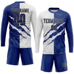 White-Old Scratch Jersey Royal Gold Soccer Graffiti Pattern Custom Uniform Sublimation