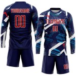 Uniform Jersey Custom Soccer Sublimation Navy Red-White